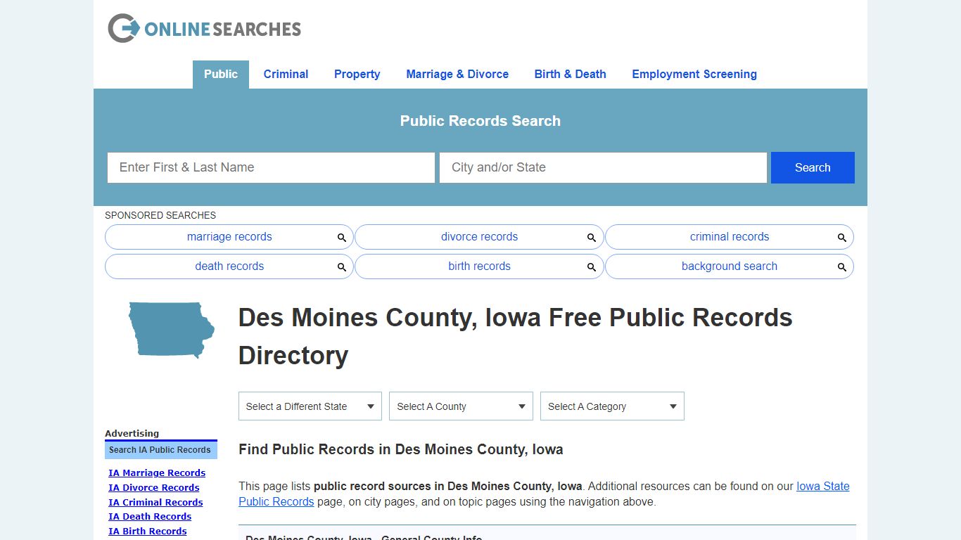 Des Moines County, Iowa Public Records Directory