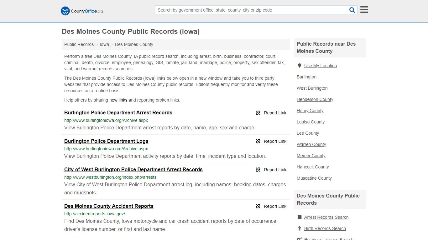 Public Records - Des Moines County, IA (Business, Criminal ...
